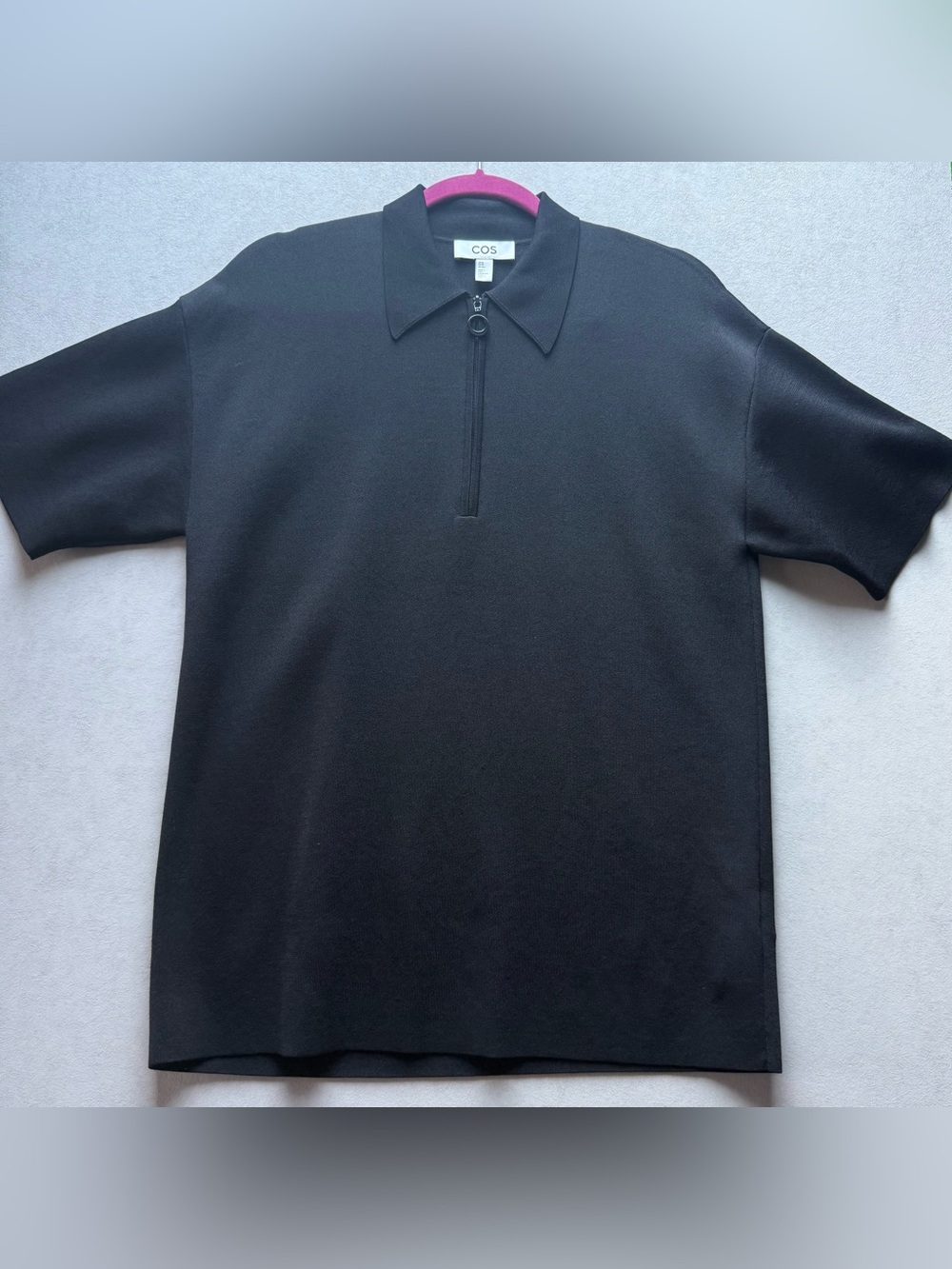 COS Women’s Black Half-Zip Polo Shirt